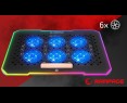 Rampage S48 FREEZ Podstawka chłodząca pod laptop 9-17 RGB 6 wentylatorów Rampage S48 FREEZ Podstawka chłodząca pod laptop 9-17 RGB 6 wentylatorów
