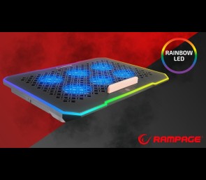 Rampage S48 FREEZ Podstawka chłodząca pod laptop 9-17 RGB 6 wentylatorów
