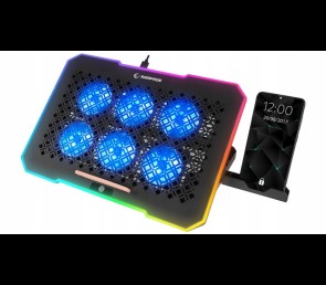 Rampage S48 FREEZ Podstawka chłodząca pod laptop 9-17 RGB 6 wentylatorów