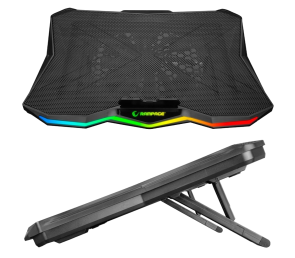 Rampage Showy AD-RC8 podstawka chłodząca pod laptop 10-17 RGB regulowana