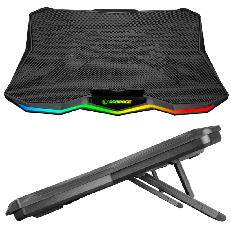 Rampage Showy AD-RC8 podstawka chłodząca pod laptop 10-17 RGB regulowana