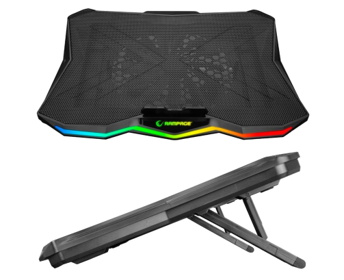 Rampage Showy AD-RC8 podstawka chłodząca pod laptop 10-17 RGB regulowana