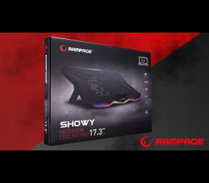 Rampage Showy AD-RC8 podstawka chłodząca pod laptop 10-17 RGB regulowana
