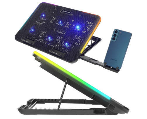 Rampage Sixpower R9 podstawka chłodząca pod laptop 15 cali RGB regulowana