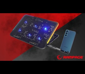 Rampage Sixpower R9 podstawka chłodząca pod laptop 15 cali RGB regulowana