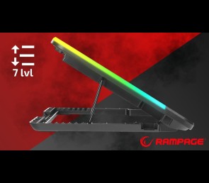 Rampage Sixpower R9 podstawka chłodząca pod laptop 15 cali RGB regulowana