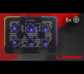 Rampage Sixpower R9 podstawka chłodząca pod laptop 15 cali RGB regulowana