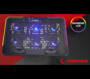 Rampage Sixpower R9 podstawka chłodząca pod laptop 15 cali RGB regulowana