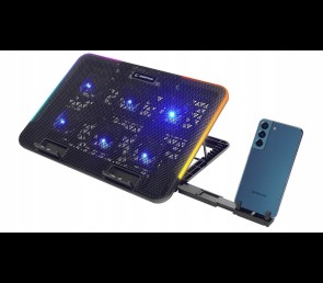 Rampage Sixpower R9 podstawka chłodząca pod laptop 15 cali RGB regulowana