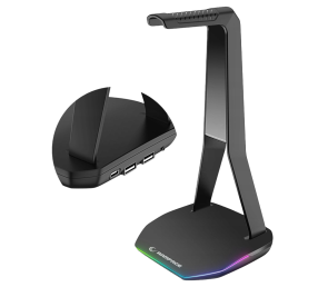 Rampage Tower T14 Stojak na słuchawki gaming RGB hub 2x USB stabilny czarny