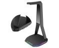 Rampage Tower T14 Stojak na słuchawki gaming RGB hub 2x USB stabilny czarny Rampage Tower T14 Stojak na słuchawki gaming RGB hub 2x USB stabilny czarny