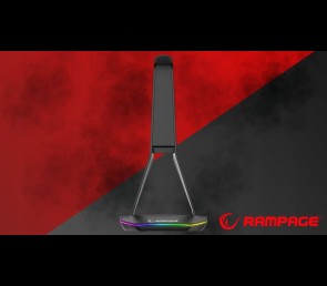 Rampage Tower T14 Stojak na słuchawki gaming RGB hub 2x USB stabilny czarny