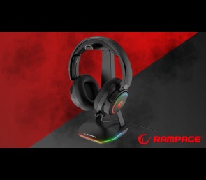 Rampage Tower T14 Stojak na słuchawki gaming RGB hub 2x USB stabilny czarny