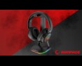 Rampage Tower T14 Stojak na słuchawki gaming RGB hub 2x USB stabilny czarny Rampage Tower T14 Stojak na słuchawki gaming RGB hub 2x USB stabilny czarny