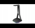 Rampage Tower T14 Stojak na słuchawki gaming RGB hub 2x USB stabilny czarny Rampage Tower T14 Stojak na słuchawki gaming RGB hub 2x USB stabilny czarny