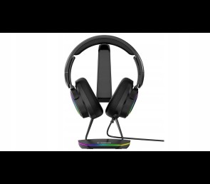 Rampage Tower T14 Stojak na słuchawki gaming RGB hub 2x USB stabilny czarny