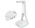 Rampage Tower T14 stojak na słuchawki gamingowy RGB hub 2x USB biały