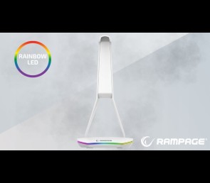 Rampage Tower T14 stojak na słuchawki gamingowy RGB hub 2x USB biały