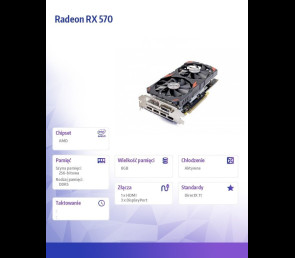 Karta graficzna AFOX Radeon RX 570 8GB DDR5 256Bit z HDMI i 3xDP