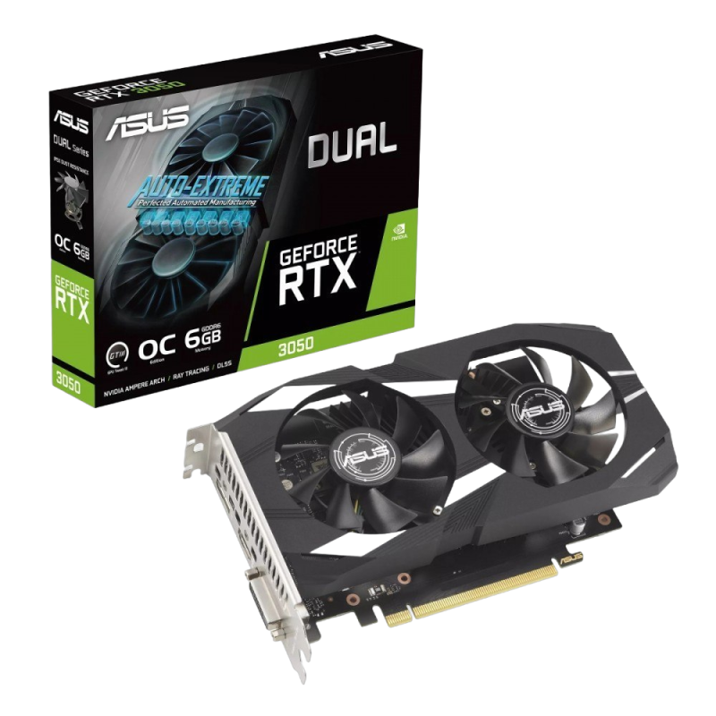 Karta graficzna ASUS GeForce RTX 3050 DUAL OC 6GB GDDR6 wydajna do gier Karta graficzna ASUS GeForce RTX 3050 DUAL OC 6GB GDDR6 wydajna do gier