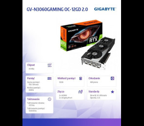 Karta graficzna GeForce RTX 3060 Gaming OC 12GB GDDR6 wydajna do gier