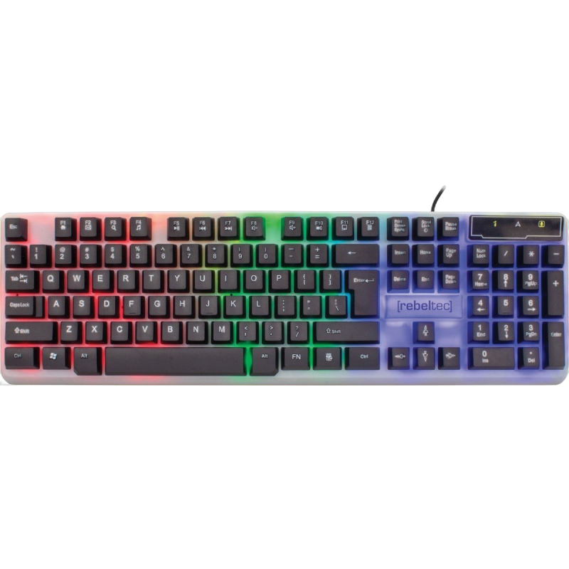 Klawiatura dla graczy Rebeltec Neon podświetlana z USB 12 klawiszy multimedialnych Klawiatura dla graczy Rebeltec Neon podświetlana z USB 12 klawiszy multimedialnych