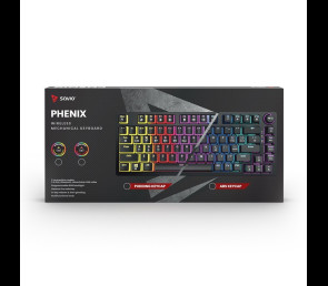 Klawiatura mechaniczna bezprzewodowa Savio PHENIX Gateron Yellow Pro kompaktowa