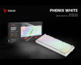 Klawiatura mechaniczna bezprzewodowa SAVIO PHENIX WHITE Gateron Red Pro ABS Klawiatura mechaniczna bezprzewodowa SAVIO PHENIX WHITE Gateron Red Pro ABS