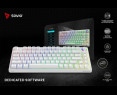 Klawiatura mechaniczna bezprzewodowa SAVIO PHENIX WHITE Gateron Red Pro ABS Klawiatura mechaniczna bezprzewodowa SAVIO PHENIX WHITE Gateron Red Pro ABS
