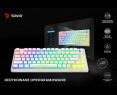 Klawiatura mechaniczna bezprzewodowa Savio PHENIX WHITE Gateron Red Pro lekkie podświetlenie Klawiatura mechaniczna bezprzewodowa Savio PHENIX WHITE Gateron Red Pro lekkie podświetlenie