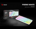 Klawiatura mechaniczna bezprzewodowa Savio PHENIX WHITE Gateron Red Pro lekkie podświetlenie Klawiatura mechaniczna bezprzewodowa Savio PHENIX WHITE Gateron Red Pro lekkie podświetlenie