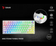 Klawiatura mechaniczna bezprzewodowa Savio PHENIX WHITE Gateron Red Pro lekkie podświetlenie Klawiatura mechaniczna bezprzewodowa Savio PHENIX WHITE Gateron Red Pro lekkie podświetlenie