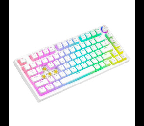Klawiatura mechaniczna bezprzewodowa SAVIO PHENIX WHITE Gateron Yellow