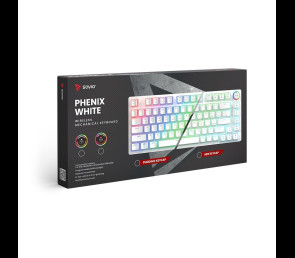 Klawiatura mechaniczna bezprzewodowa SAVIO PHENIX WHITE Gateron Yellow