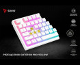 Klawiatura mechaniczna bezprzewodowa SAVIO PHENIX WHITE Gateron Yellow Klawiatura mechaniczna bezprzewodowa SAVIO PHENIX WHITE Gateron Yellow