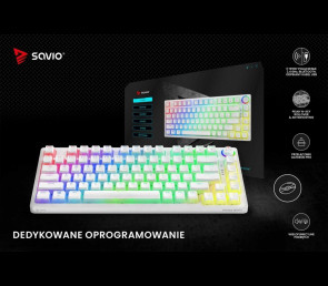 Klawiatura mechaniczna bezprzewodowa SAVIO PHENIX WHITE Gateron Yellow