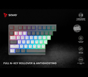 Klawiatura mechaniczna bezprzewodowa SAVIO PHENIX WHITE Gateron Yellow
