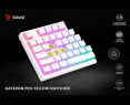 Klawiatura mechaniczna bezprzewodowa SAVIO PHENIX WHITE Gateron Yellow Klawiatura mechaniczna bezprzewodowa SAVIO PHENIX WHITE Gateron Yellow