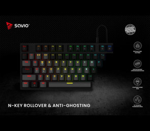 Klawiatura mechaniczna RGB Savio Tempest X2 Outemu Blue wydajna gamingowa