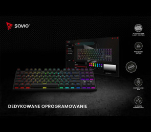 Klawiatura mechaniczna RGB Savio Tempest X2 Outemu Blue wydajna gamingowa
