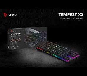 Klawiatura mechaniczna RGB Savio Tempest X2 Outemu Blue wydajna gamingowa
