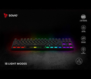 Klawiatura mechaniczna RGB Savio Tempest X2 Outemu Blue wydajna gamingowa