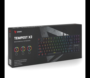 Klawiatura mechaniczna RGB Savio Tempest X2 Outemu Blue wydajna gamingowa