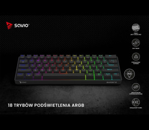 Klawiatura mechaniczna Savio Blackout X2 OUTEMU Peach Silent Hot Swap