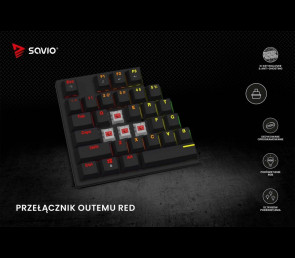 Klawiatura mechaniczna Savio Tempest X2 RGB Outemu Red gamingowa