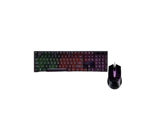 Zestaw USB ART AK-50 klawiatura podświetlana z myszką czarny