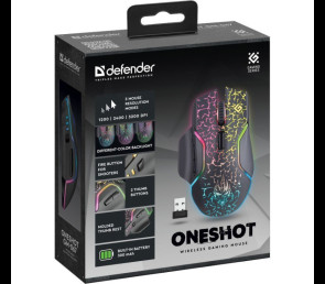 Mysz gamingowa Defender OneShot GM-067 bezprzewodowa 3200 DPI