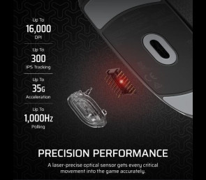 Mysz przewodowa Corsair M55 czarna lekka gamingowa z optycznym czujnikiem 16000 DPI