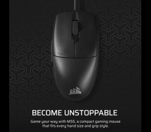 Mysz przewodowa Corsair M55 czarna lekka gamingowa z optycznym czujnikiem 16000 DPI