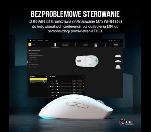 Myszka bezprzewodowa Corsair M75 biała gamingowa RGB lekka